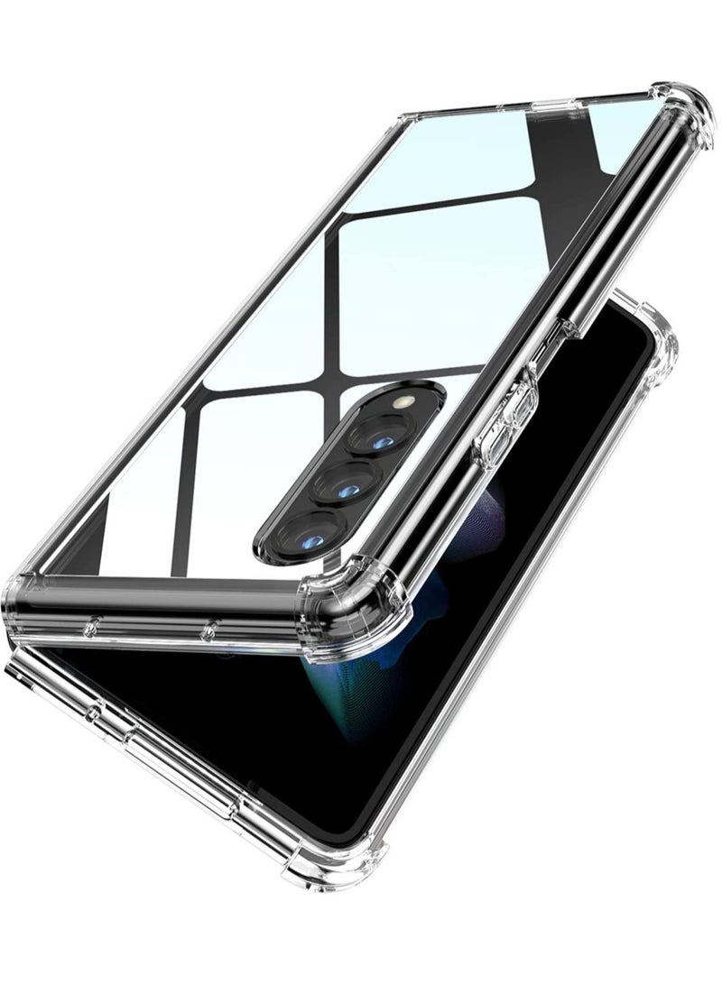 Crystal Soft TPU Bumper Shockproof Hard Clear Case for Samsung Galaxy Z Fold 3 Zflod4 Z Flod2 with Enhanced Corner Protection,Samsung Z fold 4 - Image 1