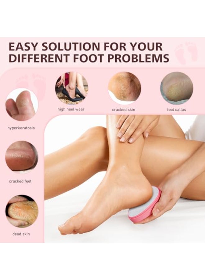 BALUCA Glass Foot File Callus Remover for Feet Nano Glass Foot Scraper Scrubber Dead Skin Removal for Cracked HeelsProfessional Pedicure Tool for Home Salon and Travel Pink - Image 3