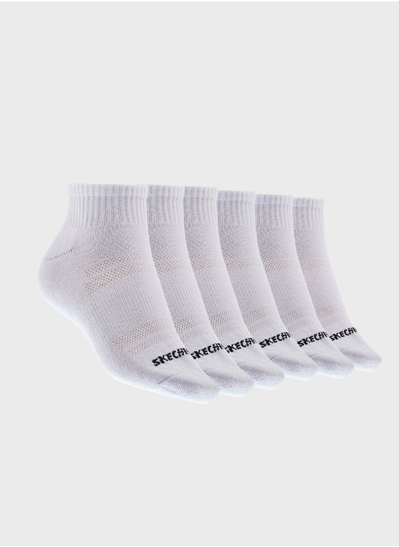 SKECHERS 6 Pack Terry Qtr Crew Socks  - Image 1