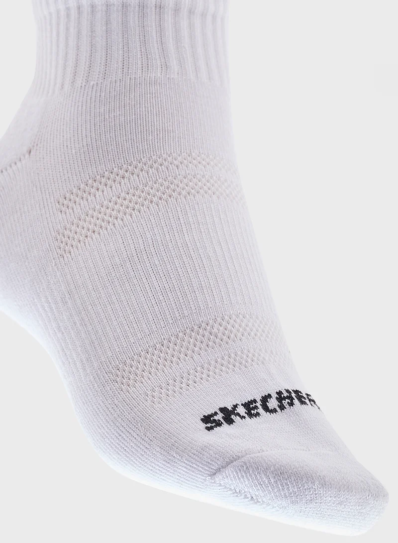 SKECHERS 6 Pack Terry Qtr Crew Socks