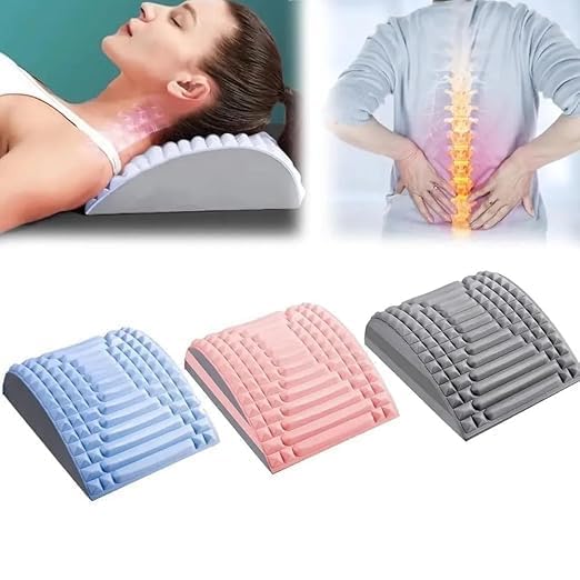 S SINDHIA S SINDHIA® Back Stretcher Pillow for Lower Back Pain Relief - Lumbar Support, Spine Alignment & Posture Correction - Orthopedic Back Cracker Device for Home & Office Use 1Pcs Multicolour - Image 3