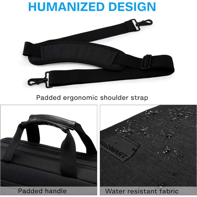 17.3 Inch Laptop Bag Expandable Briefcase for Men and Women Anti-Theft Computer Bag Water-Resistant Nylon Fits Most Laptops Up to 17.3 Business Travel Ready - Image 5
