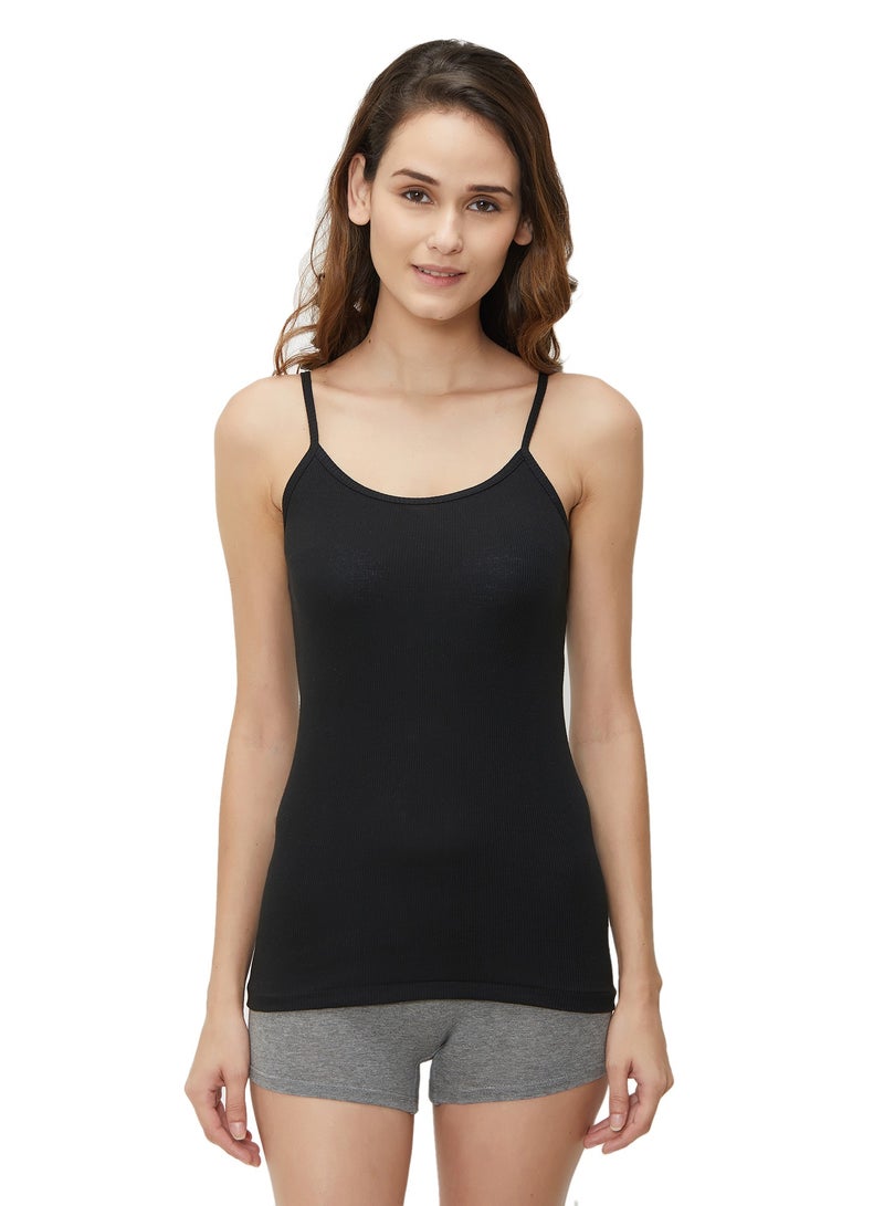 BYC WOMEN'S COTTON CAMISOLE (PACK OF 3) - BLACK  - Image 3