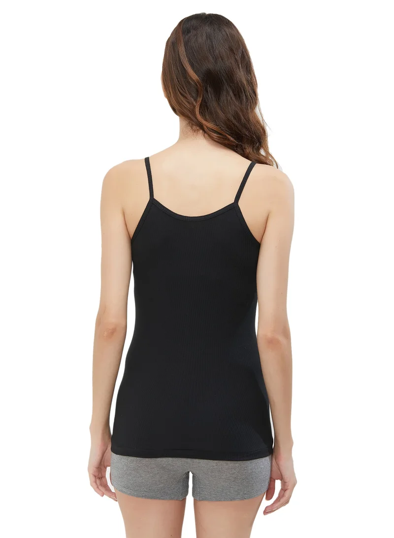 BYC WOMEN'S COTTON CAMISOLE (PACK OF 3) - BLACK