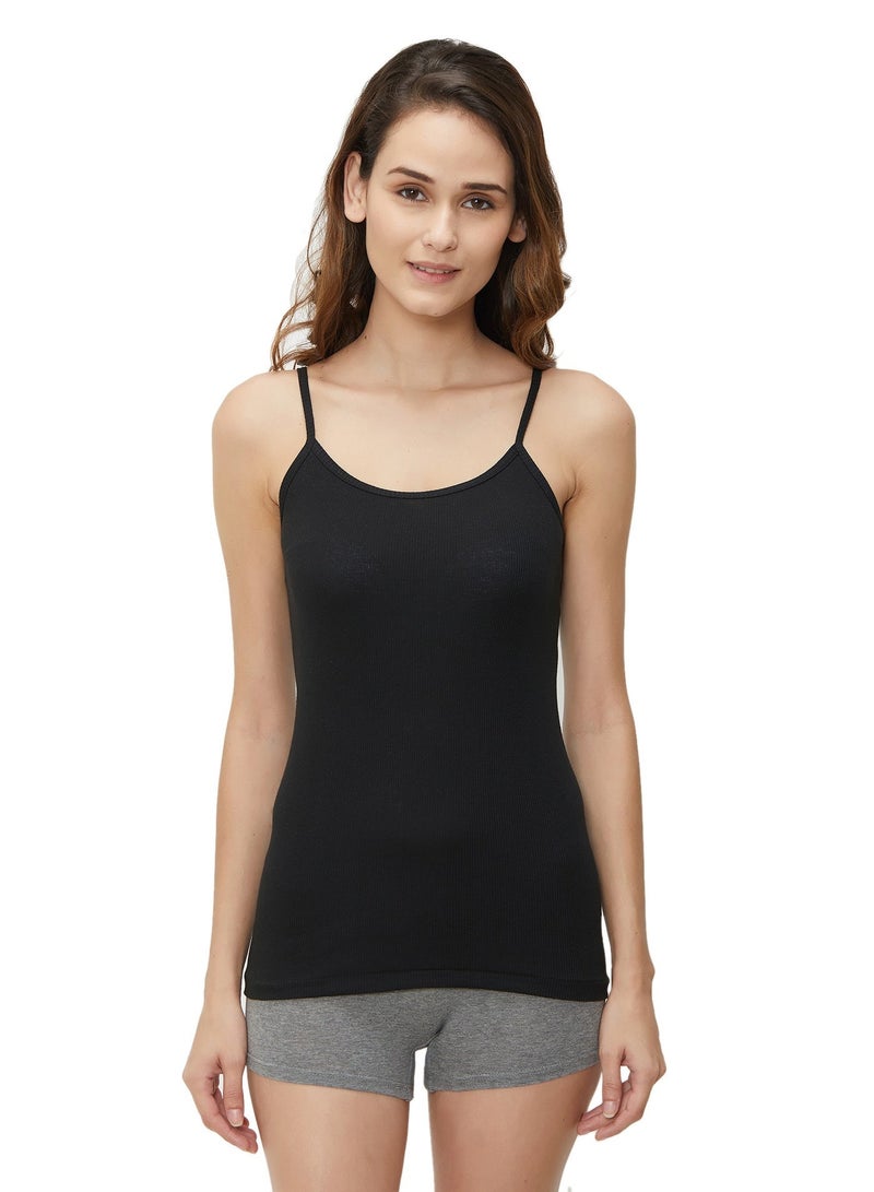 BYC WOMEN'S COTTON CAMISOLE (PACK OF 3) - BLACK - Image 1