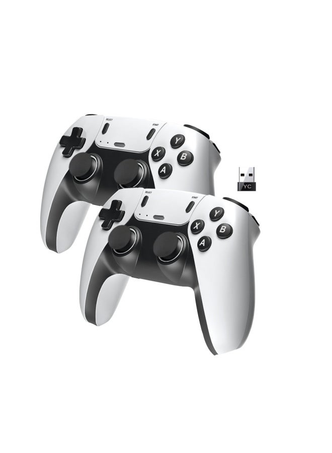 079B Doubles 2.4G Wireless Game Handle One Drag Two YC Receiver No Motor Game M8 Box Special-Product Color:White  - Image 2