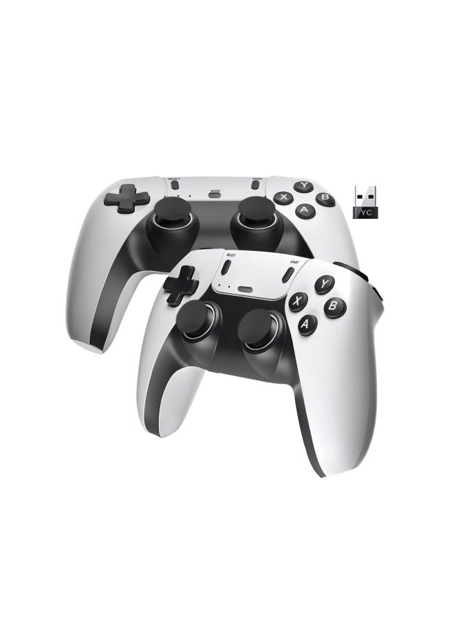 079B Doubles 2.4G Wireless Game Handle One Drag Two YC Receiver No Motor Game M8 Box Special-Product Color:White  - Image 3