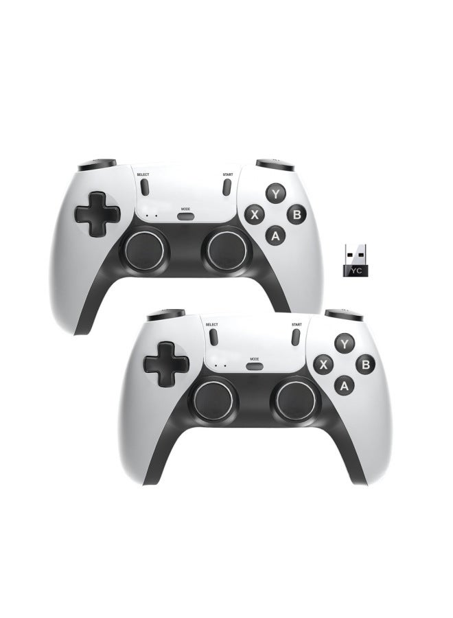079B Doubles 2.4G Wireless Game Handle One Drag Two YC Receiver No Motor Game M8 Box Special-Product Color:White  - Image 1