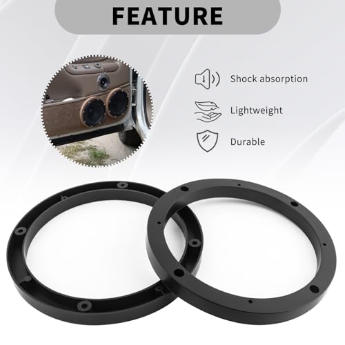 wedfish 2PCS 6.5 Speaker Spacer Enhance Sound Quality,No Cutting and Drilling 6.5 Speaker Adapter for 6.5 Subwoofer,Universal 6.5 Speaker Rings Fixed Speakers for Most Cars - Image 4
