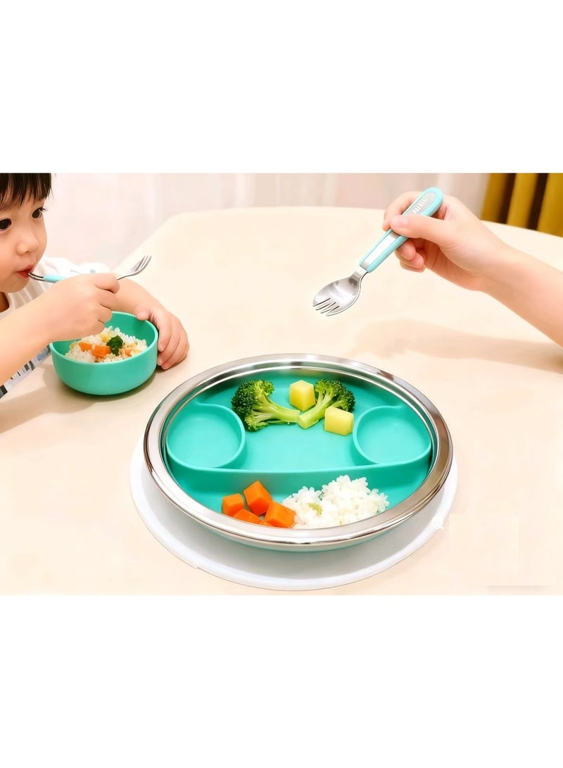 1 Sets Toddler Utensils Stainless Steel Fork and Spoon with Silicone Handle, Kid Safe Utensils Children's Flatware Kids Cutlery Set  for LunchBox - Image 4