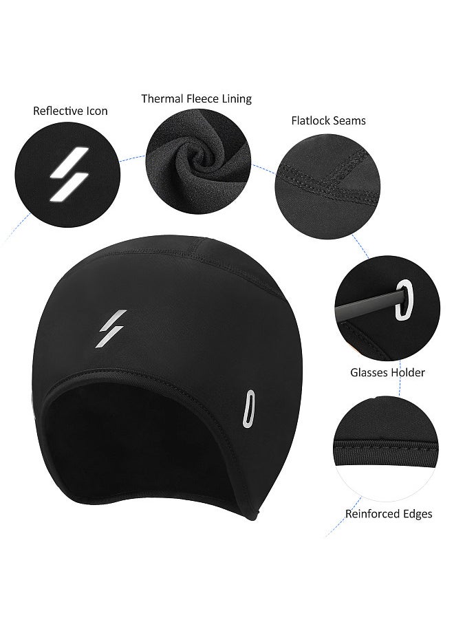 Generic - Outdoor Sports Men Cycle Cap Windproof Bicycle Bike Helmet Liner with Ear Cover and Glasses Keeper Running Skiing Motorcycle Beanie Winter Cap Headwear - Image 1