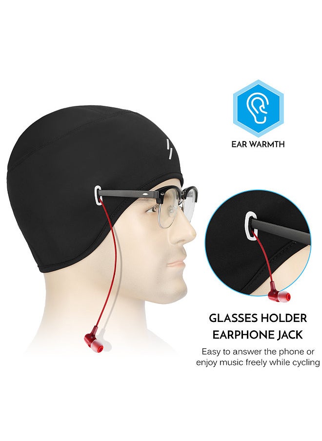 Generic - Outdoor Sports Men Cycle Cap Windproof Bicycle Bike Helmet Liner with Ear Cover and Glasses Keeper Running Skiing Motorcycle Beanie Winter Cap Headwear - Image 1
