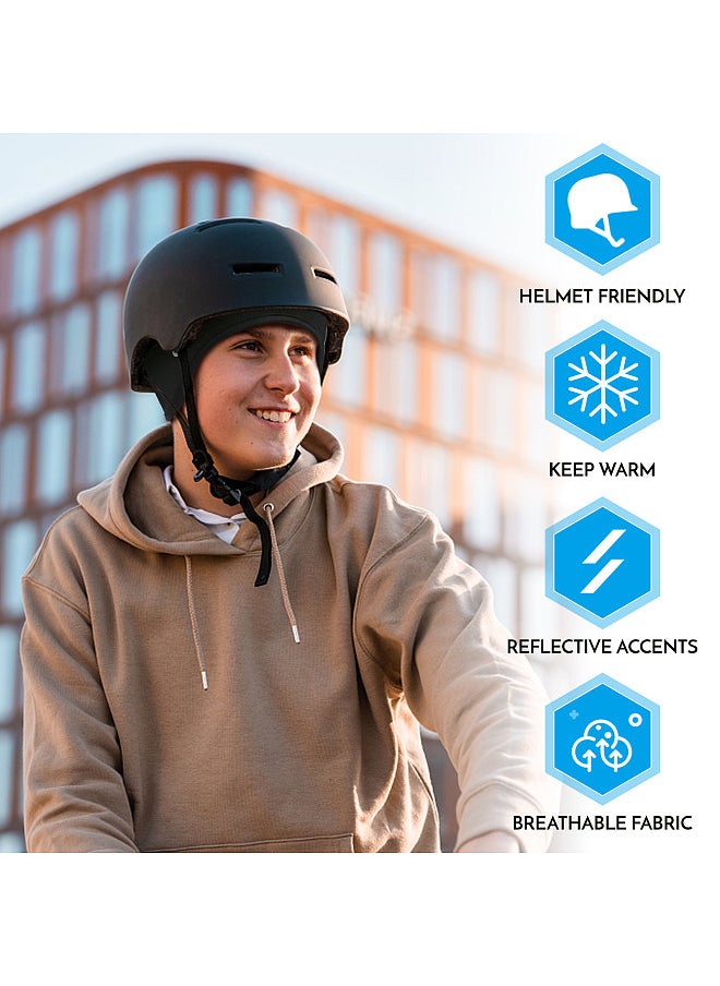 Generic - Outdoor Sports Men Cycle Cap Windproof Bicycle Bike Helmet Liner with Ear Cover and Glasses Keeper Running Skiing Motorcycle Beanie Winter Cap Headwear - Image 1