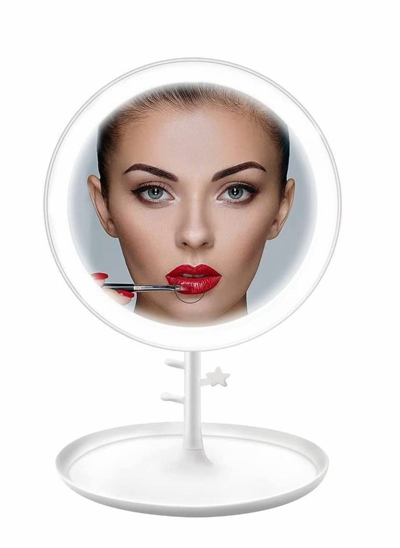 Y&D Travel Mirror LED Makeup Touch Screen Lighted with 25 LEDs Dimmable Brightness 3 Modes Portable Ultra Thin Compact Vanity  - Image 1