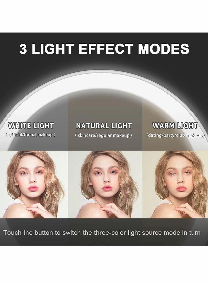 Y&D Travel Mirror LED Makeup Touch Screen Lighted with 25 LEDs Dimmable Brightness 3 Modes Portable Ultra Thin Compact Vanity  - Image 2