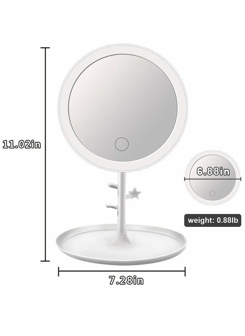 Y&D Travel Mirror LED Makeup Touch Screen Lighted with 25 LEDs Dimmable Brightness 3 Modes Portable Ultra Thin Compact Vanity  - Image 4
