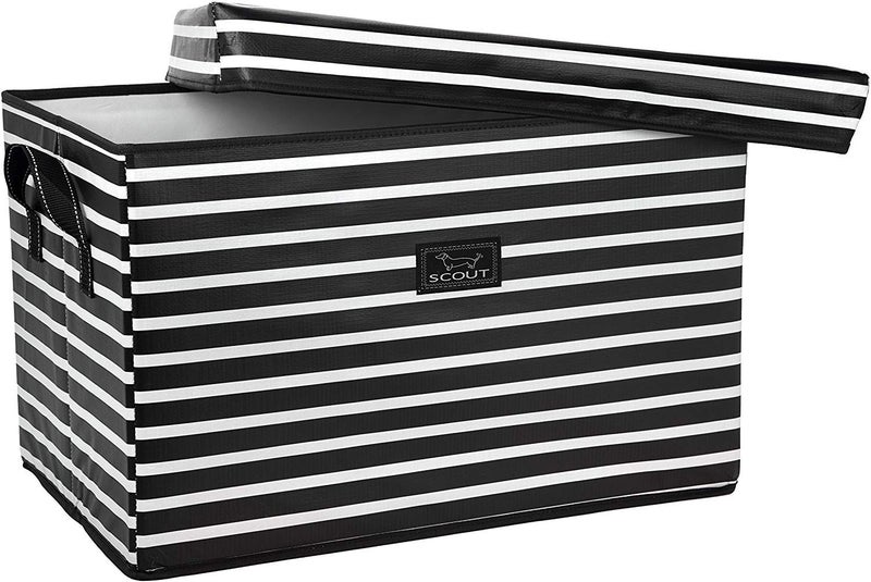 SCOUT Rump Roost LG - Large Lidded Storage Bin with Handles, Collapsible, Stackable, Doubles as Seat or Table, Holds 90 Lbs