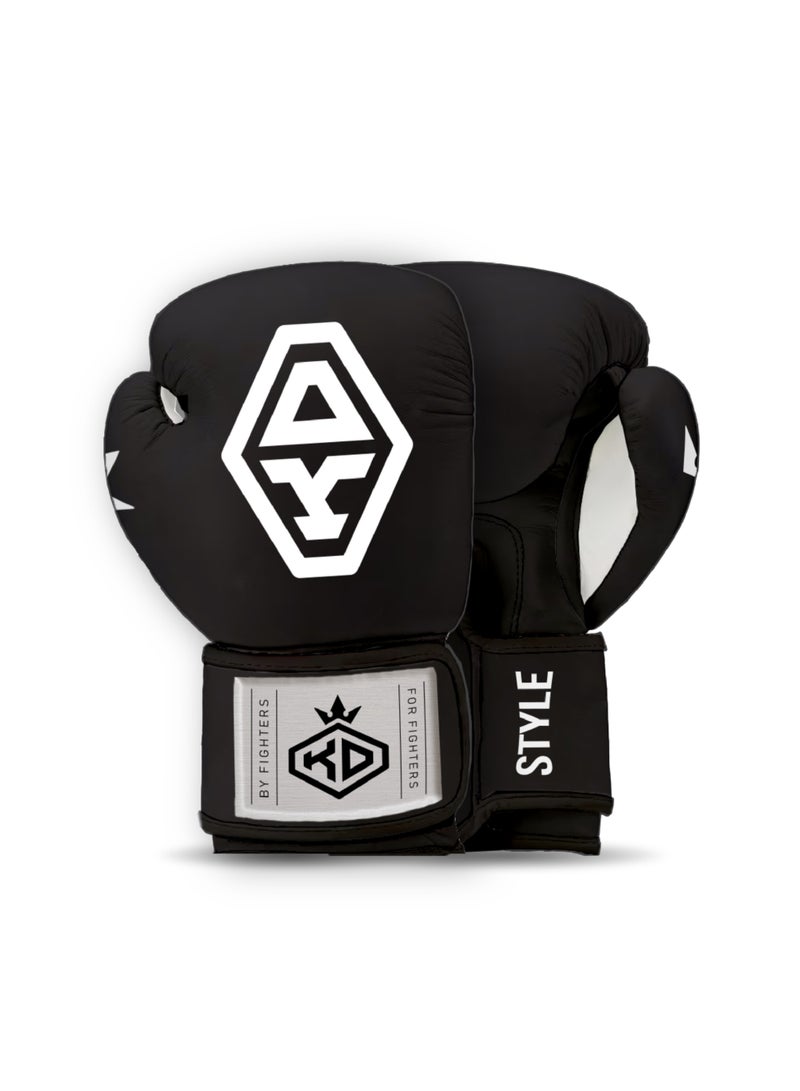 Ko Style Boxing Gloves Black Premium Leather. - Image 1