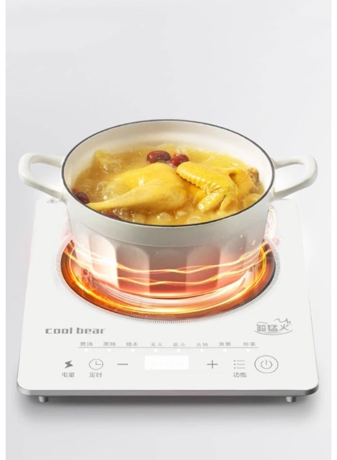 2200W Touch Control Induction Cooker, Smart Electric Stove with Even Heat, Portable Countertop Hot Plate for Cooking, White - Image 4