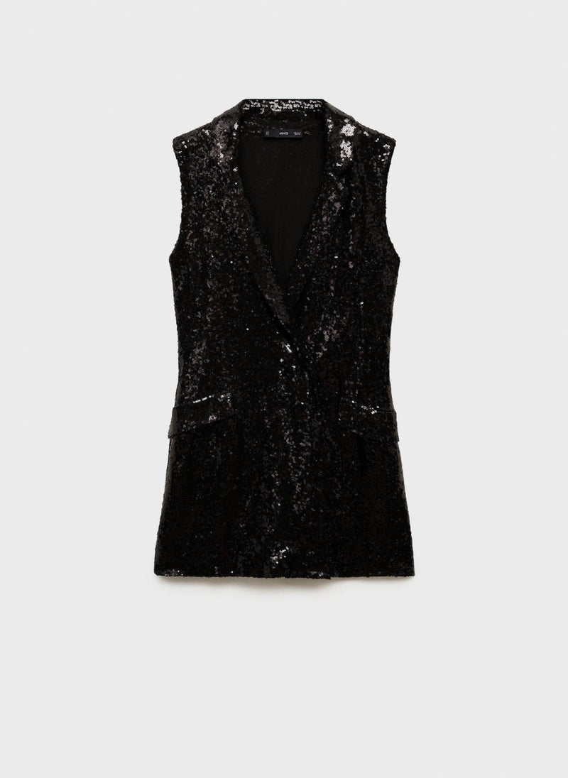 MANGO - Lapels Sequin Jumpsuit - Image 1