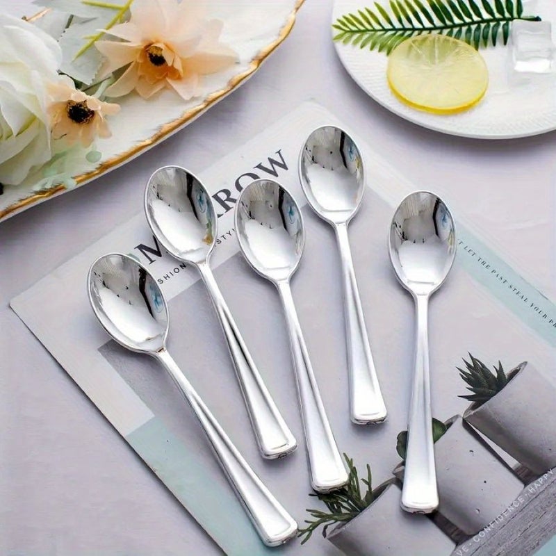 25 Pcs Silvery Plastic Fork Set Reusable Washable Cutlery For Salad Cake Home Restaurant Wedding Birthday Party Holiday Gatherings - Image 4