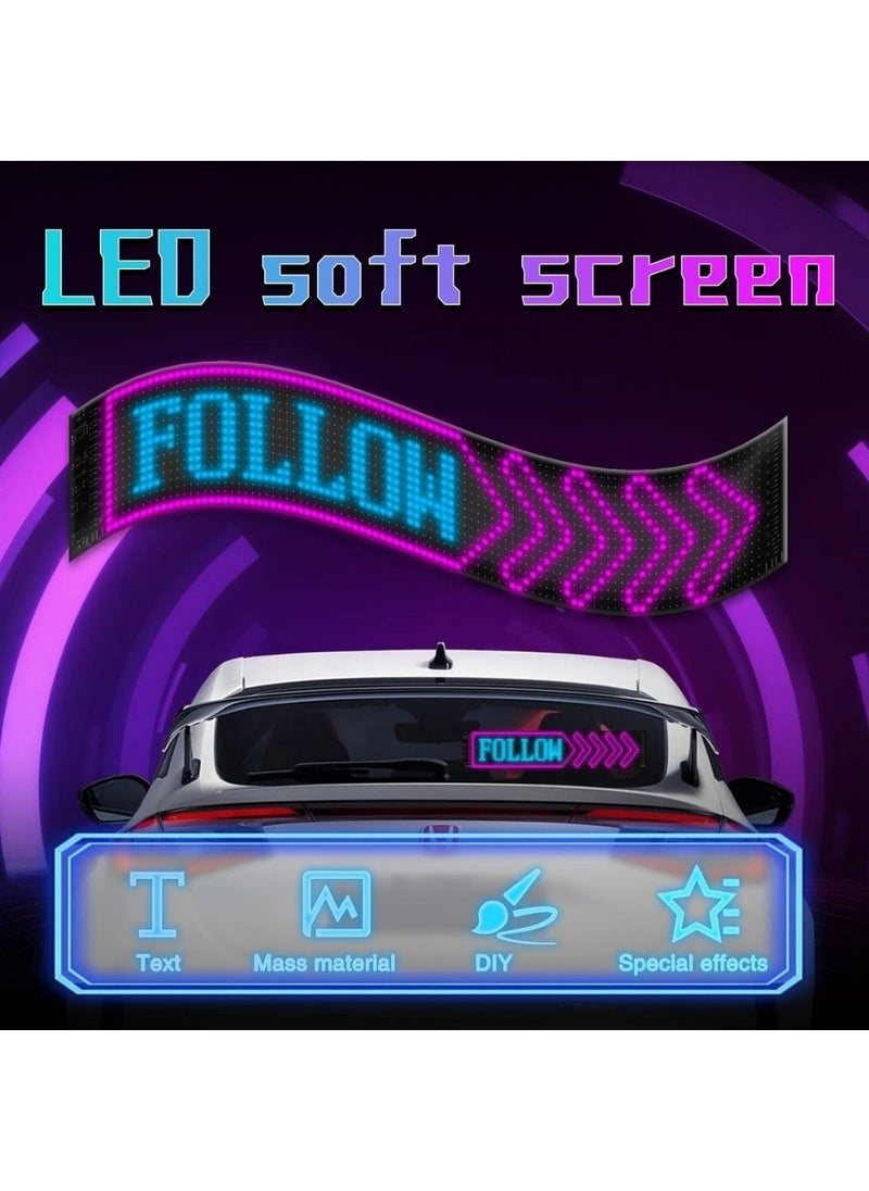 Newdaki - New LED Matrix Panel Digital Sliding RGB Screen Remote Control Mobile App Vehicle Office Business 37CM X11 cm - Image 1