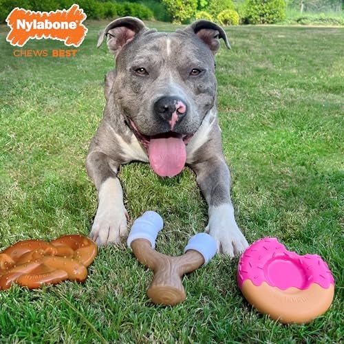 Nylabone Power Chew Toy Bundle, Cute Dog Toys for Aggressive Chewers, Bacon Glazed, Toasted Marshmallow, and Peanut Butter Flavors, Large Dogs - Up to 50 lbs, 3 Pack - Image 2