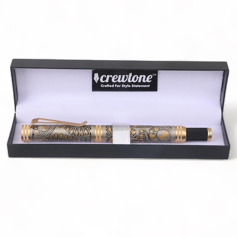 crewtone قلم حبر جاف محدود الإصدار 20434 مزخرف بديك رومي ذهبي وبرونزي مجموعة هدايا للرجال والنساء، للمكاتب التنفيذية، علبة هدايا فاخرة. - Image 3