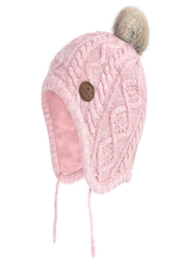 SOMALER Toddler Baby Boys Girls Winter Hat Kids Ear Flap Warm Fleece Lined Knit Beanie Fur Pom Hat - Image 1