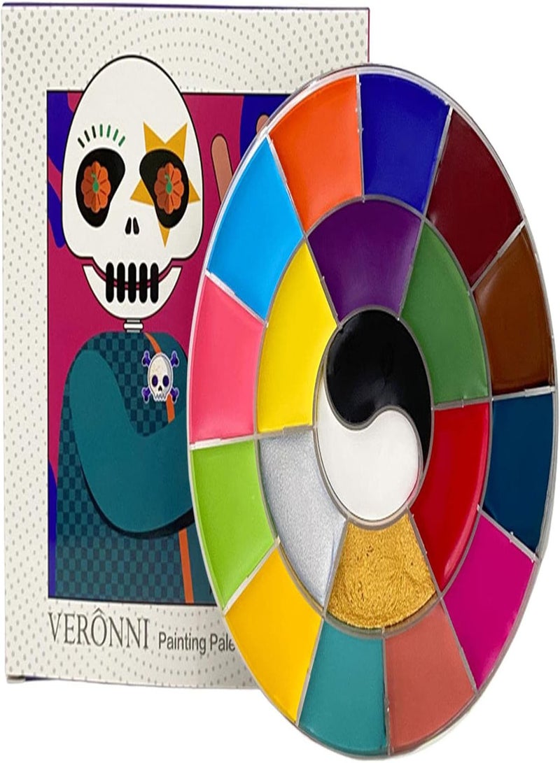GGOOT 5 Pcs Professional Face Paint Palette 20 Colors | Professional Washable Body Painting Palette - Great for Boys Girls Art Show Halloween  Party Cosplay Makeup - Image 1