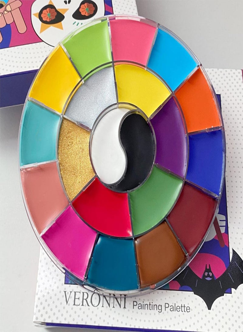 GGOOT 5 Pcs Professional Face Paint Palette 20 Colors | Professional Washable Body Painting Palette - Great for Boys Girls Art Show Halloween  Party Cosplay Makeup - Image 5
