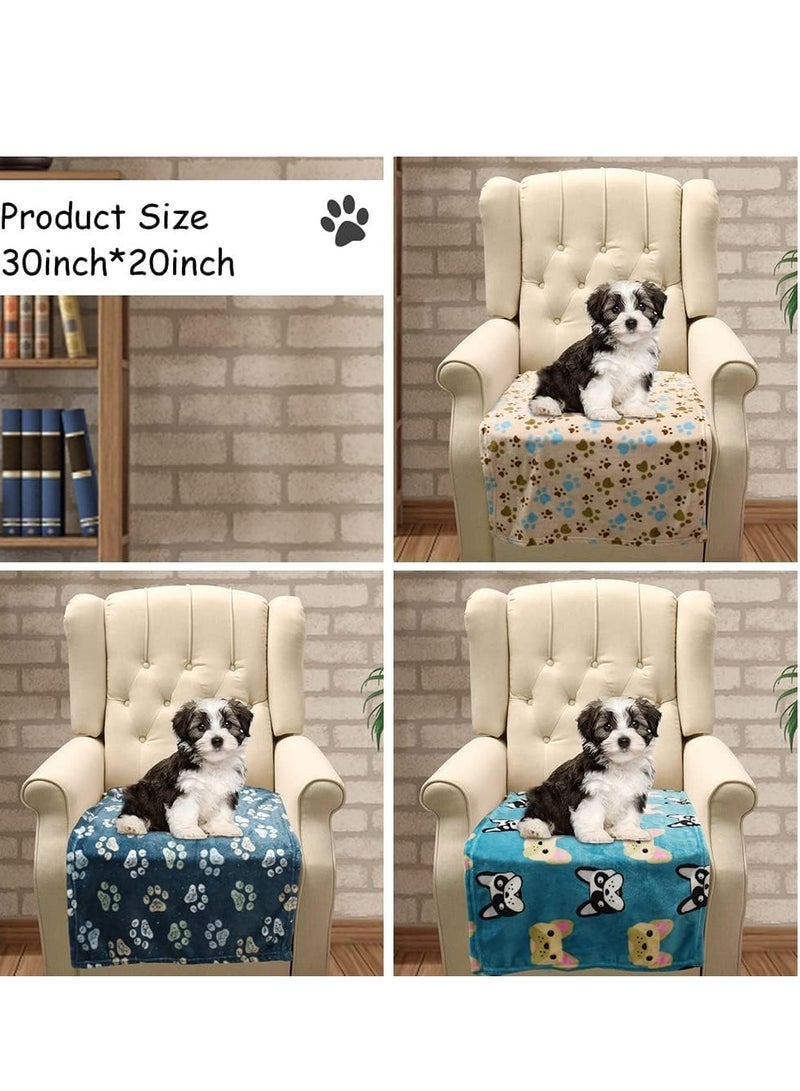 SOLARAE 1 Pack 3 Blankets for Dogs Medium Super Soft Fluffy Premium Fleece Pet Dog Bed Cover Flannel Throw  Puppy Cat Paw 60x80cm - Image 4