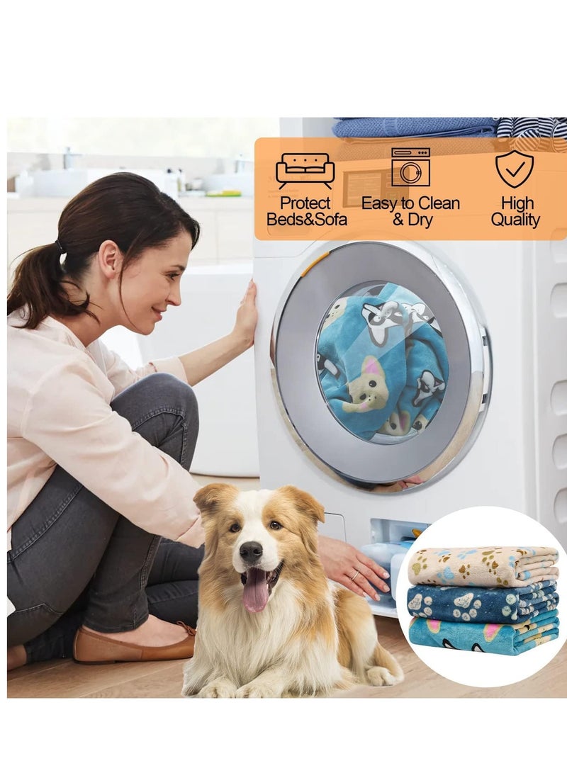 SOLARAE 1 Pack 3 Blankets for Dogs Medium Super Soft Fluffy Premium Fleece Pet Dog Bed Cover Flannel Throw  Puppy Cat Paw 60x80cm - Image 5