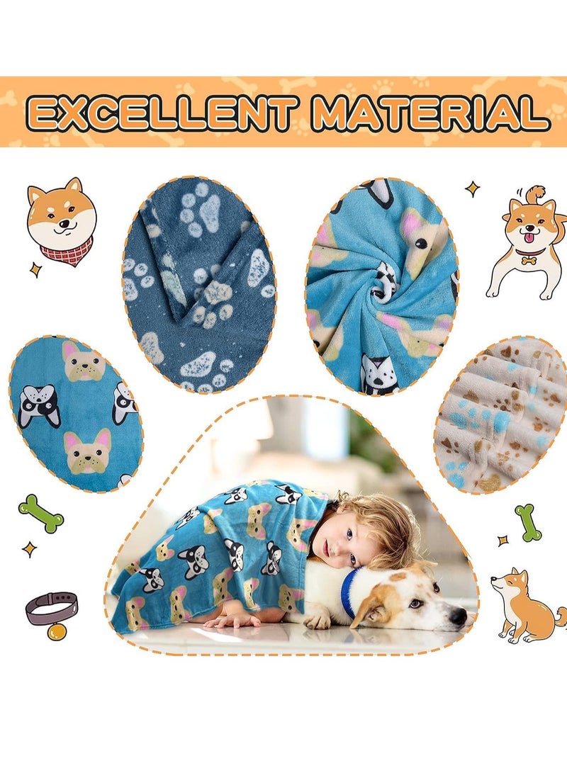 SOLARAE 1 Pack 3 Blankets for Dogs Medium Super Soft Fluffy Premium Fleece Pet Dog Bed Cover Flannel Throw  Puppy Cat Paw 60x80cm - Image 3