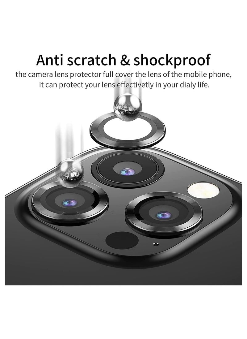 vesus Camera Lens Screen Protector for iphone 15 Pro/iphone 15 Pro Max 2023, 9H Transparent Camera Tempered Glass Grade Protective Cover (Black) - Image 4