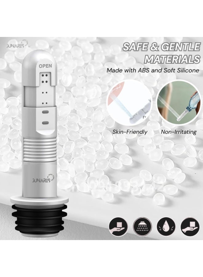 جوناريس عبوة من قطعتين من بيديه متنقل | بيديه محمول للرجال والنساء | شطاف محمول للسفر والتخييم | شطاف المسافر صغير الحجم مزود بفوهة مائية للنظافة الشخصية | بيديه قابل لإعادة الشحن للاستخدام أثناء السفر والتخييم، بخاخ دش - Image 4