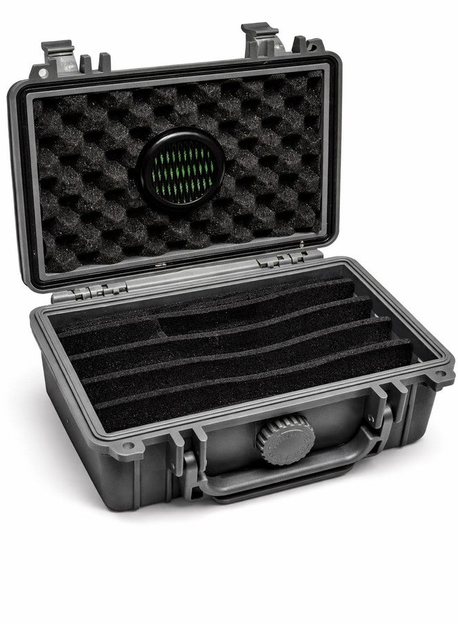 F.e.s.s. Armour Waterproof Travel Cigar Humidor Case – Crushproof Airtight Floating Cigar Case with Pressure Release Valve Grey Hard Shell Cigar Storage for 10–15 Cigars - Image 2