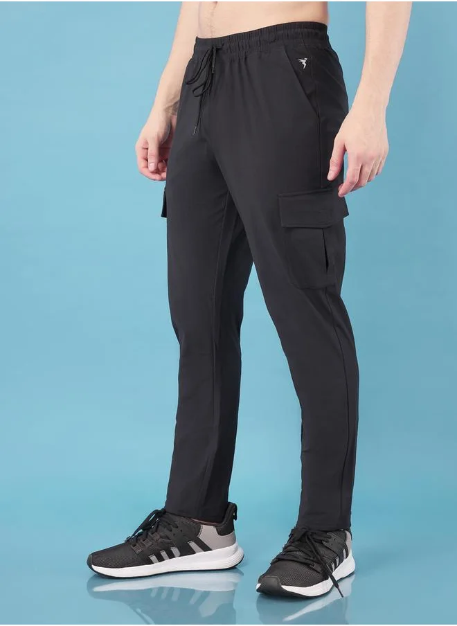 تكنوسبورت Technosport Solid Cargo Pants with Drawstring