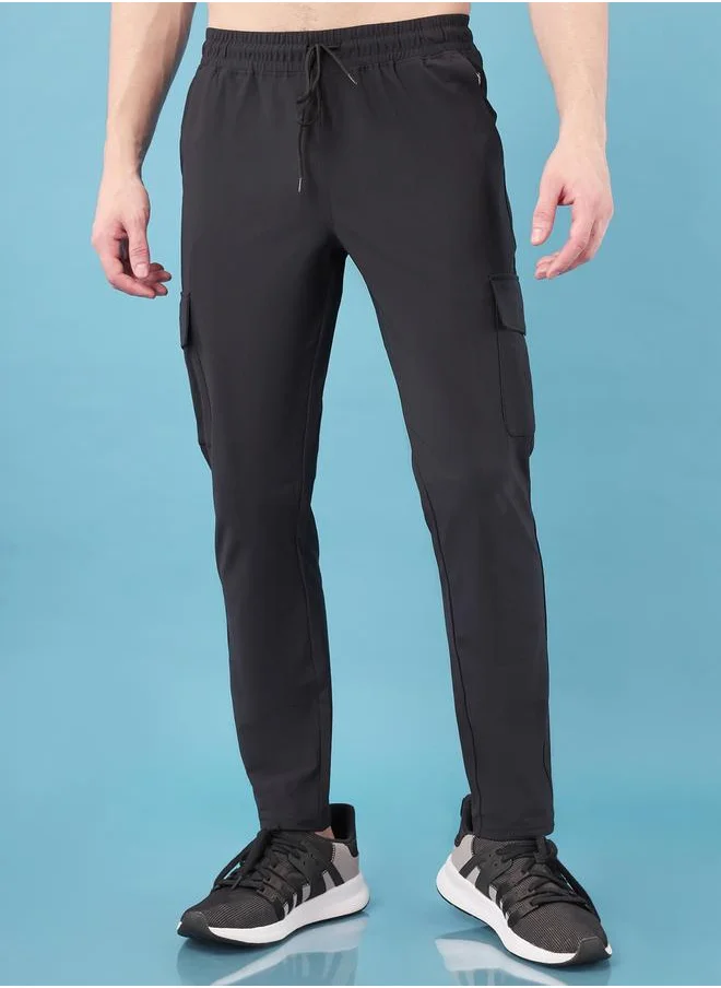 تكنوسبورت Technosport Solid Cargo Pants with Drawstring