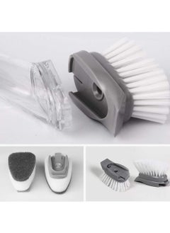 EDBIRET EDBIRET Long Handle Automatic Liquid Cleaning Brush Kitchen Press can Spray Water to wash Pot Stove Brush to Put Dish Washing Dish Washing Artifact One Handle with Brush As Image  - Image 3