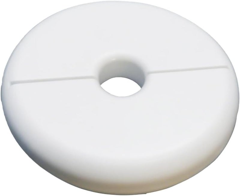 CAcoverVA 1 Pack Wall Split Flange for 0.39 Inch/10mm OD Pipe ABS Escutcheon Plate Self-Adhesive Round Plumbing Cover Plates for Water Pipe Faucet Decoration, White - Image 1