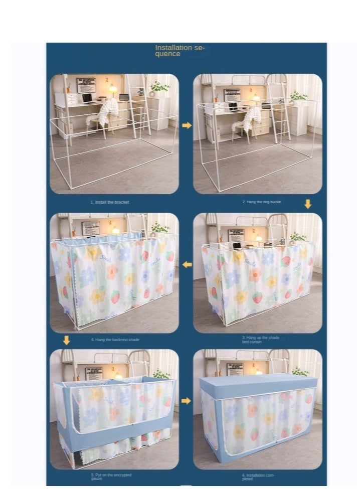 Y&D - Bed Canopy Tents Curtain Blackout Curtain Single Bed Tent Curtain Student Shading Cloth Bed Canopy Mosquito Net Student Sleep Privacy Protection - Image 1