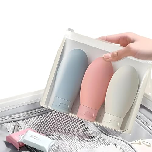Zollyss Refillable Travel Bottles for Toiletries Plastic Container for Cream, Shampoo Hand Wash, Lotion Storage Bottle Travel Accessories Leak Proof (60 ML, Pack of 3) - Image 1