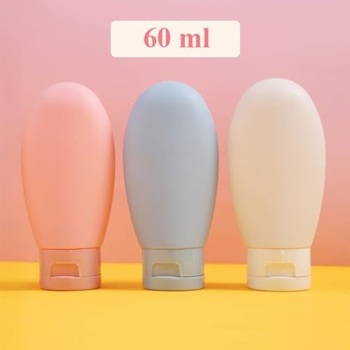 Zollyss Refillable Travel Bottles for Toiletries Plastic Container for Cream, Shampoo Hand Wash, Lotion Storage Bottle Travel Accessories Leak Proof (60 ML, Pack of 3) - Image 3