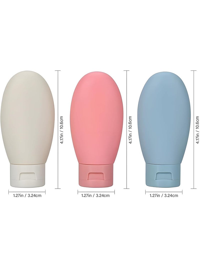 Zollyss Refillable Travel Bottles for Toiletries Plastic Container for Cream, Shampoo Hand Wash, Lotion Storage Bottle Travel Accessories Leak Proof (60 ML, Pack of 3) - Image 2