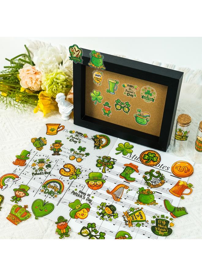 Bluejw 50 Green Old Man San Pa PET Transparent Waterproof Stickers DIY Creative Hand Account Decoration Stickers - Image 3