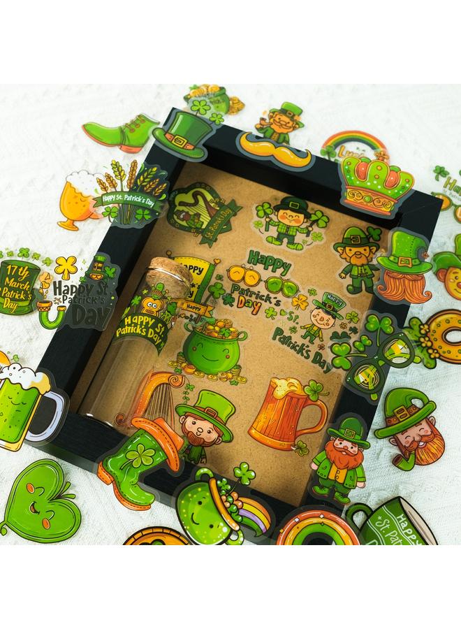 Bluejw 50 Green Old Man San Pa PET Transparent Waterproof Stickers DIY Creative Hand Account Decoration Stickers - Image 4