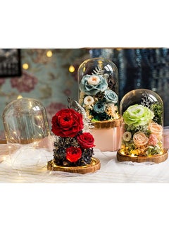 Womdee Womdee Enchanted Roses in LED Glass Dome Home Decor Artificial Flowers for Gift  - Image 3