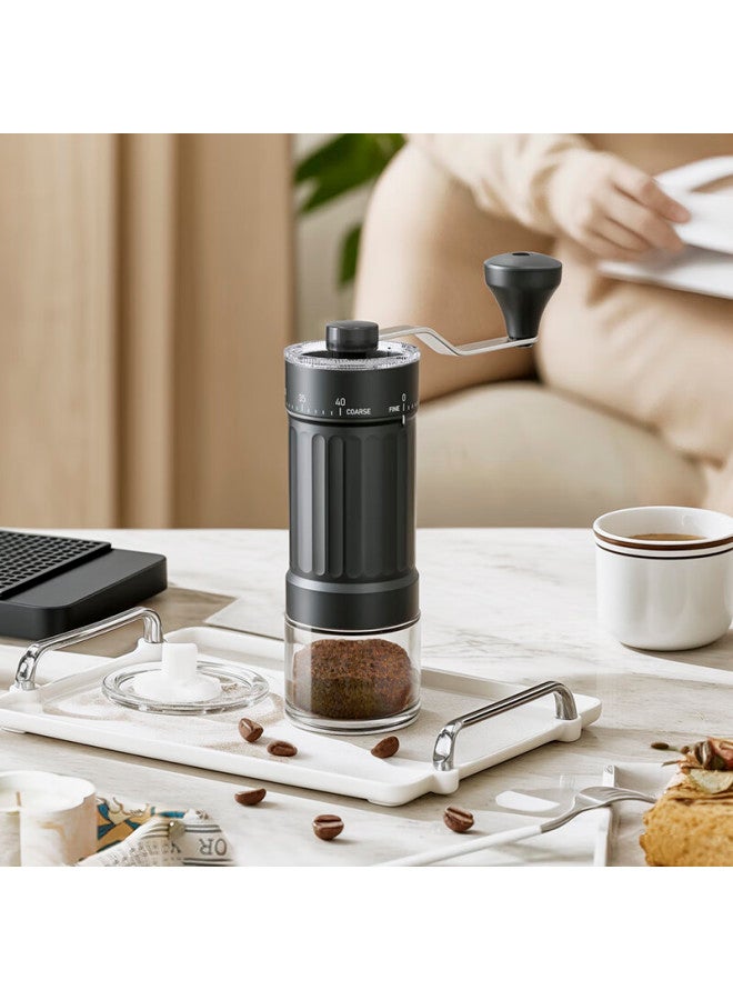 Cliton Pour-over Coffee Maker Set With Manual Grinder, Hand-cranked Coffee Mill, Pour-over Kettle, Filter Cup, Wooden Storage Rack, 9 Pieces - Image 2