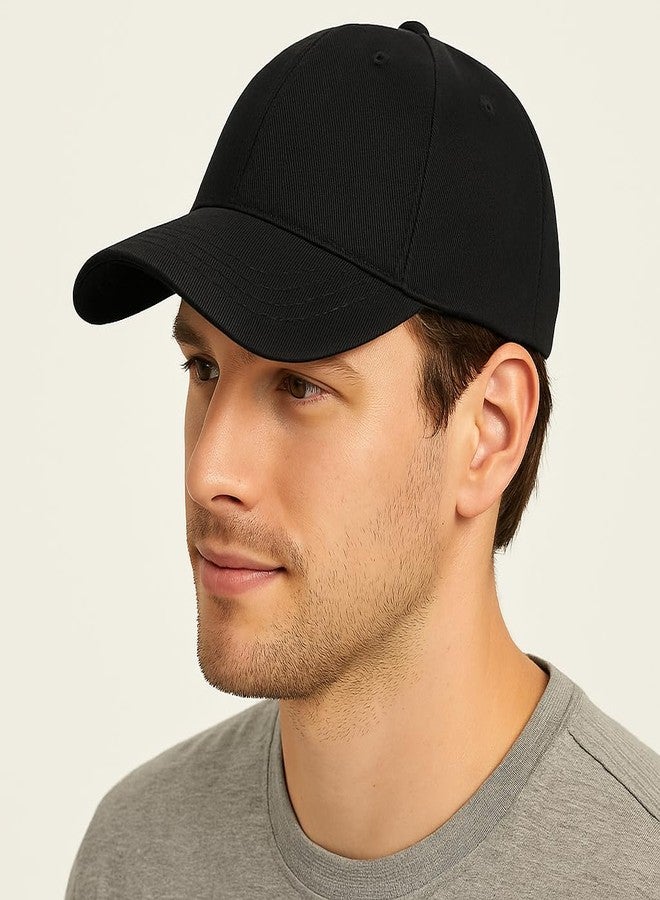 ENCIGER Unisex Adjustable Baseball Cap Pack of 2 - Solid Color, Breathable, Stylish Cotton Caps for Men & Women - Outdoor Sports, Travel, Casual Wear (Black) - Image 5